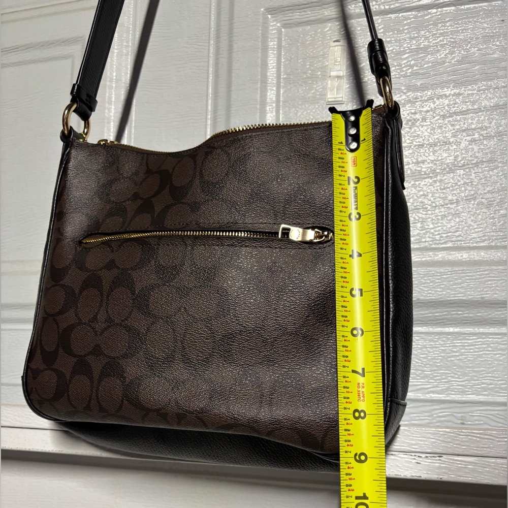 Coach Dark Brown Signature Shoulder Bag with Gold Hardware - Picture 6 of 10